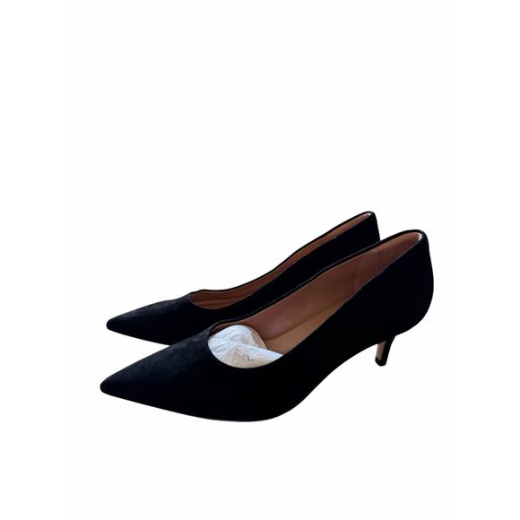 Nordstrom Rack Pumps Size 9 Black Leather Pointed Toe Cushioned - Picture 3 of 7